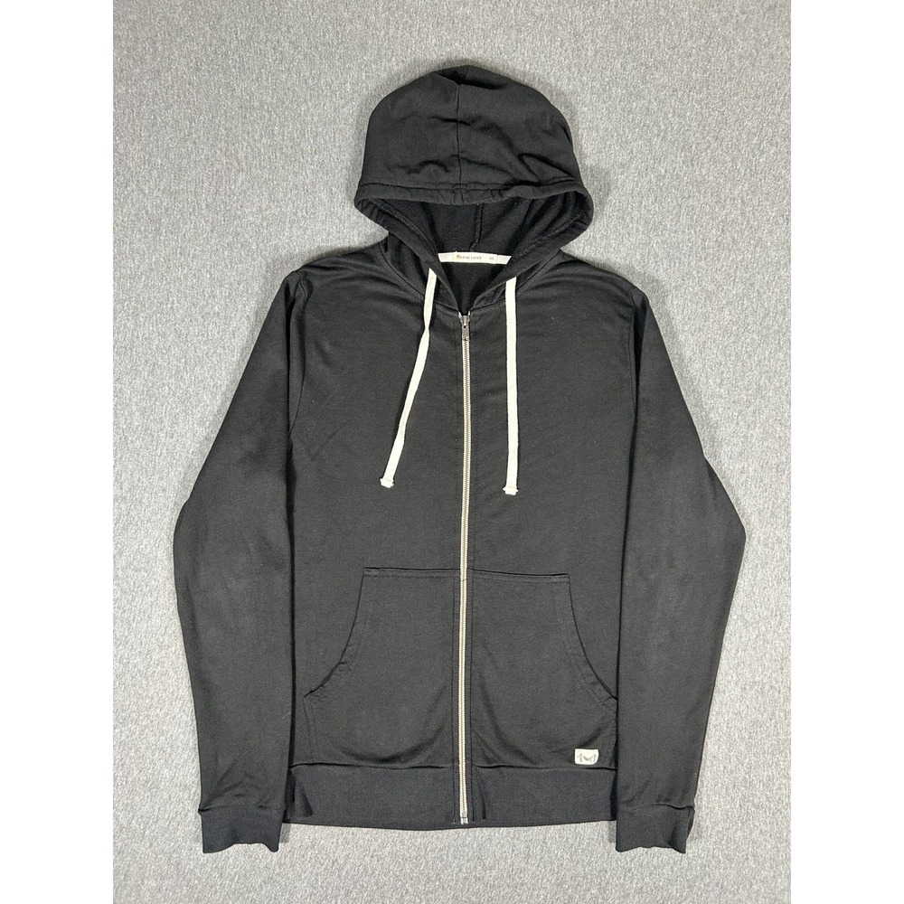 Marine Layer Full Zip Hoodie Mens Black Signature Fleece Casual XS